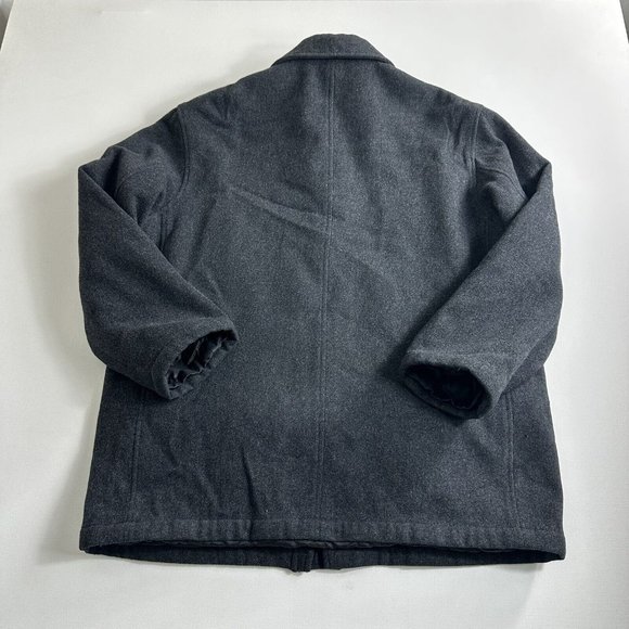 Polo Ralph Lauren Wool Jacket Men Size Large Pea Coat Military Vintage Gray - Picture 2 of 12